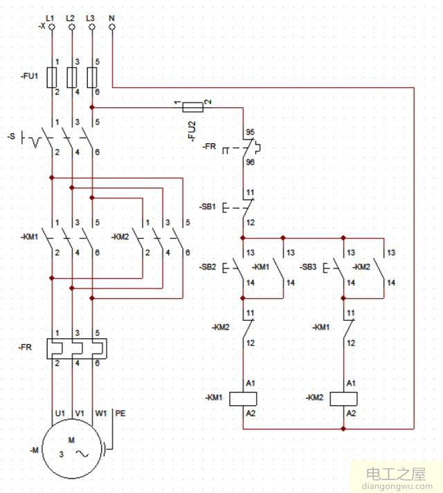 三相交流電動(dòng)機(jī)正反轉(zhuǎn)互鎖電路的分析